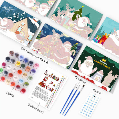 Paint by Numbers Christmas Card - Gifts Collection (Set of 6)
