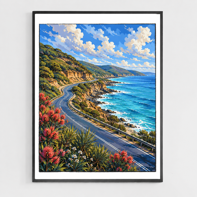 Australian Coastal Road Paint by Numbers