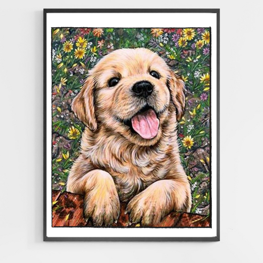 Cute Dog Puppy  - DIY Paint by Numbers