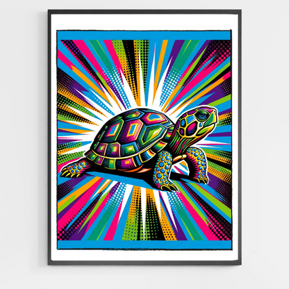 Pop Art Turtle - DIY Paint by Numbers